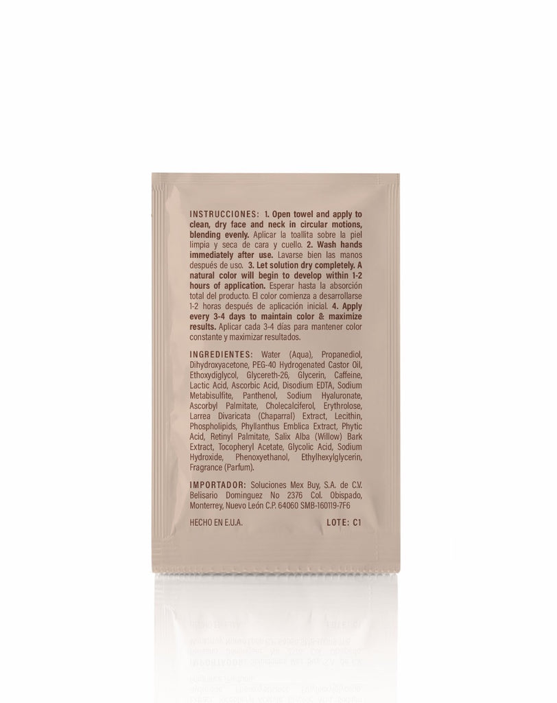 Toallas autobronceadoras para cara